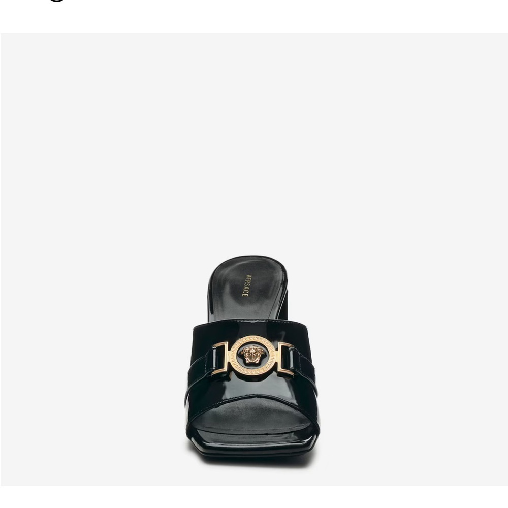 NIB Versace Medusa Black Patent Leather Sandal - Picture 6 of 15